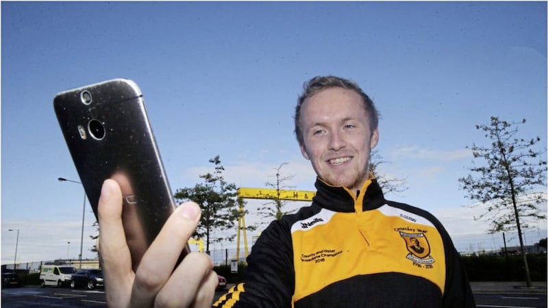 Pomeroy footballer Sean Quinn, who has created mobile app Hopball for live updates of club matches. Picture by Hugh Russell 