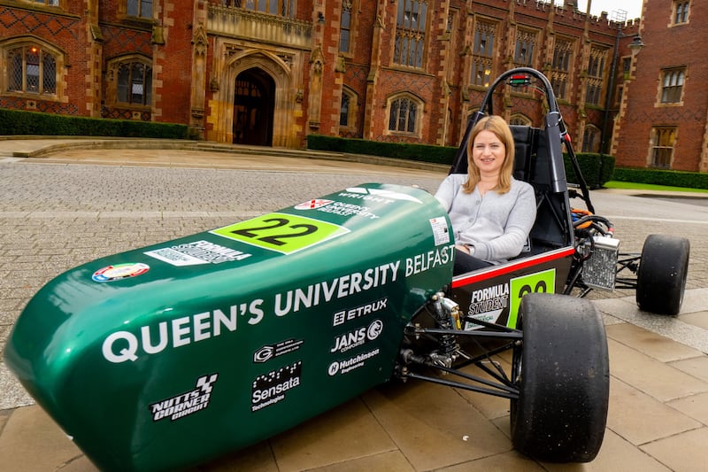 F1 pundit Bernadette Collins at Queen's University Belfast
