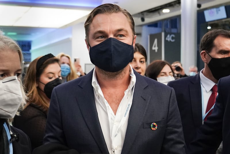 Leonardo DiCaprio attends an event at the Cop26 summit in Glasgow in 2021