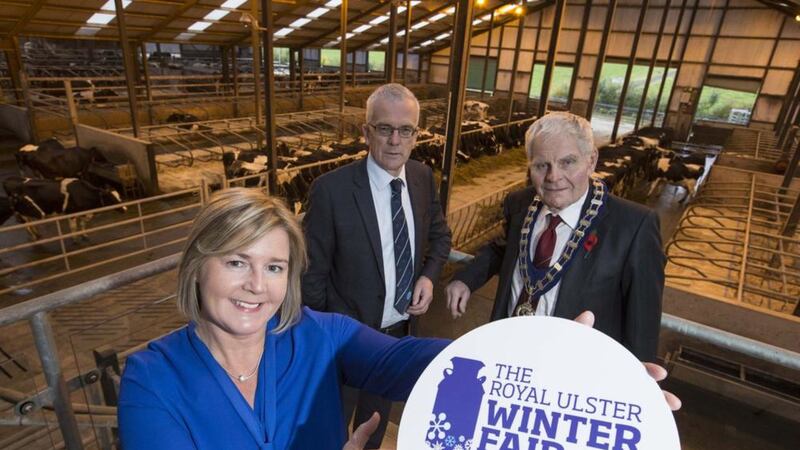 RUAS president Billy Robson, Rhonda Geary and John Henning, Dankse Bank launch the 31st Royal Ulster Winter Fair 