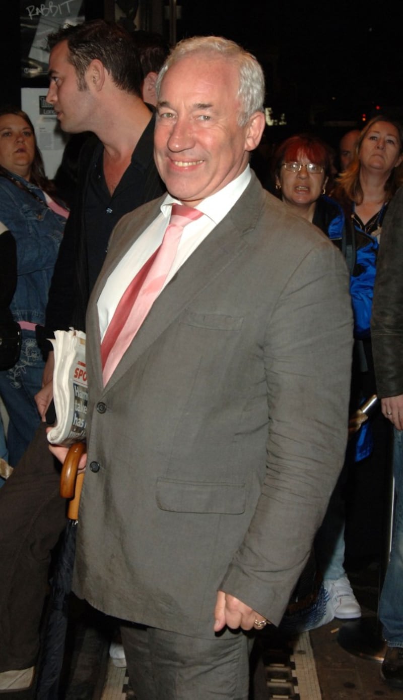 Simon Callow arrives for the first night of the play Bent at the Trafalgar Studios in central London