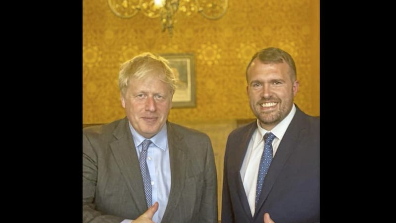 Boris Johnson with Northern Ireland Office aide Jonathan Gullis MP 
