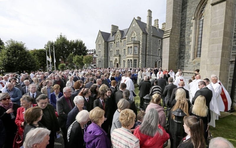 The funeral of retired bishop of Derry Dr Seamus Hegarty at St Eugene&#39;s Cathedral in Derry on Monday. Picture Margaret McLaughlin 23-9-2019. 