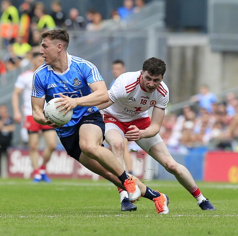 Dublin's John Small gets away from Tyrone's Rory Brennan during yesterday's final&nbsp;&nbsp;