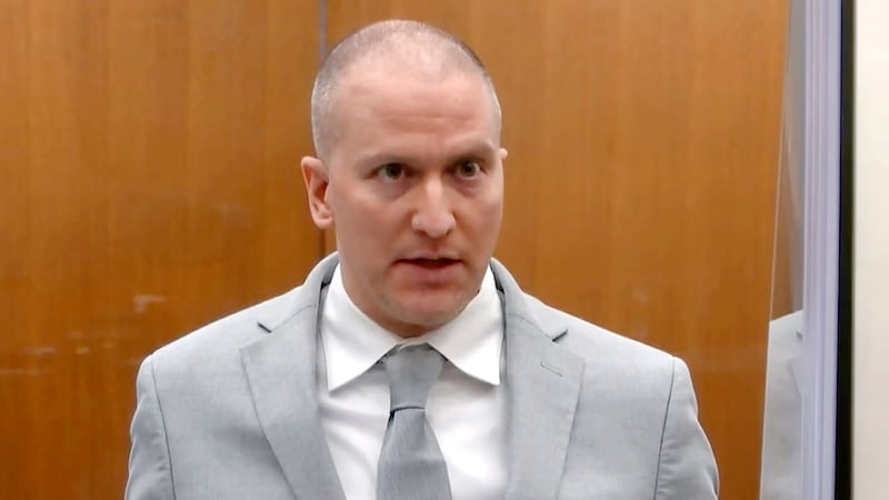 Derek Chauvin, the former Minneapolis police officer convicted of murdering George Floyd, was stabbed by another inmate and seriously injured at a federal prison in Arizona (Court TV via AP, Pool, File)
