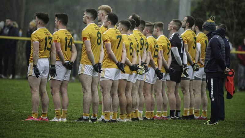 Antrim pushed Donegal all the way in their McKenna Cup tie against Donegal on Saturday Picture by Hugh Russell. 