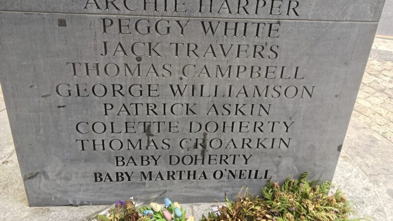 The name of baby Martha O&#39;Neill has been added to a memorial in Dublin to remember those killed in the 1974 loyalist bombings 