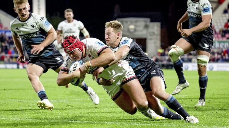 Tom Stewart scored two tries in Ulster&#39;s win over Cardiff Blues at Arms Park on Saturday 