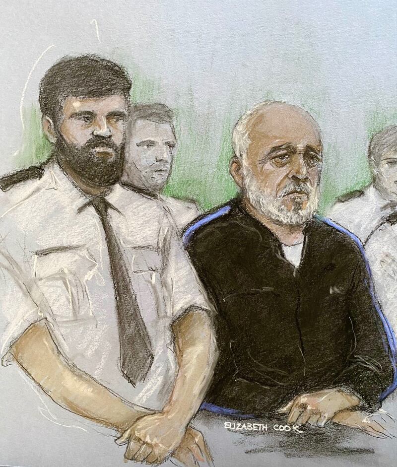 Piran Ditta Khan appearing at Leeds Crown Court charged with the 2005 murder of Pc Sharon Beshenivsky in Bradford