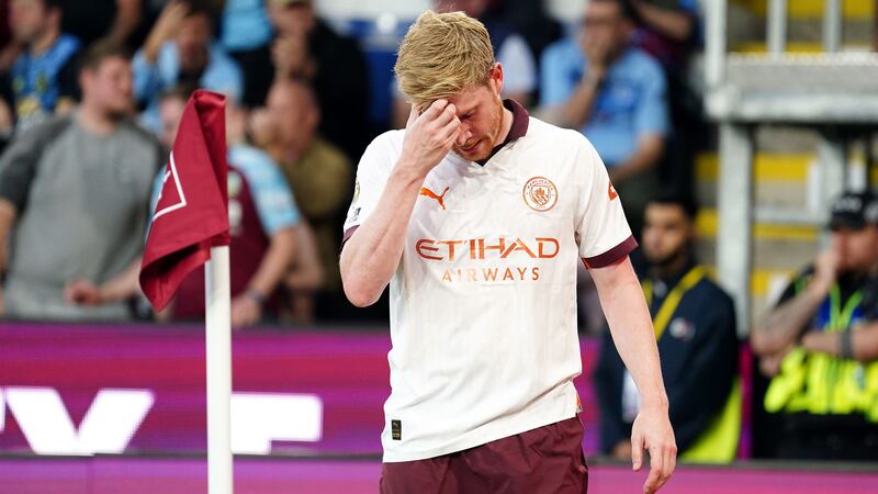 Kevin De Bruyne was forced off with an injury against Burnley (Mike Egerton/PA).