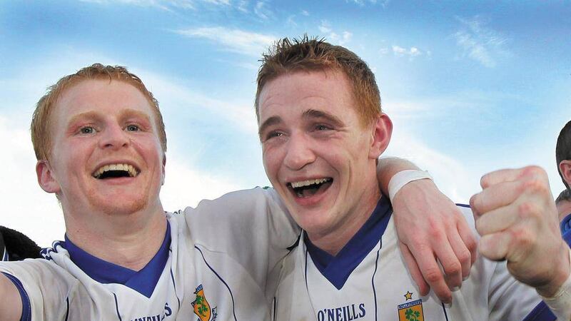 Aaron Devlin (right) with his brother Coilin following the Derry SFC in 2012 