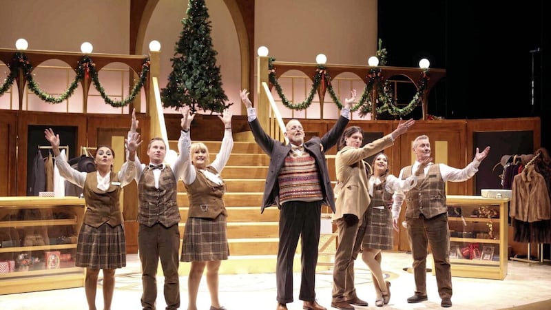 Taking a bow are the cast of The Shop at the top of the Town, the nostalgic feel-good Christmas show at the Theatre at the Mill. Pictured, left to right, are Mary Moulds, David Marken, Libby Smyth, Sean Kearns, Rory McCollum, Rosie Barry and Marty Maguire. Picture by Stephen Davison 