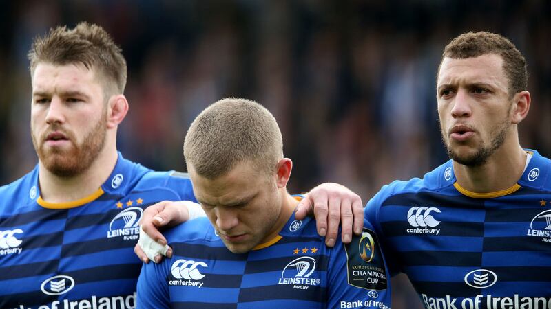&nbsp;Leinsters' Sean O'Brien (left), Ian Madigan (centre) and Zane Kirchner