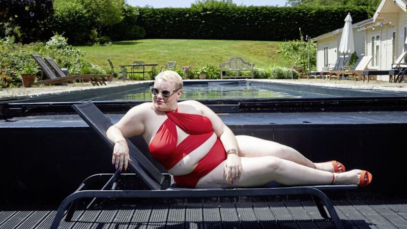 Victoria poolside in Who Are You Calling Fat? - (C) Love Productions - Photographer: Richard Ansett 