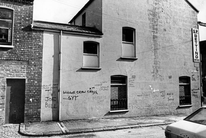 The disused doctor's surgery at the corner of Emerson Street and the Shankill Road where Gerard Laverty was attacked by the Shankill Butchers