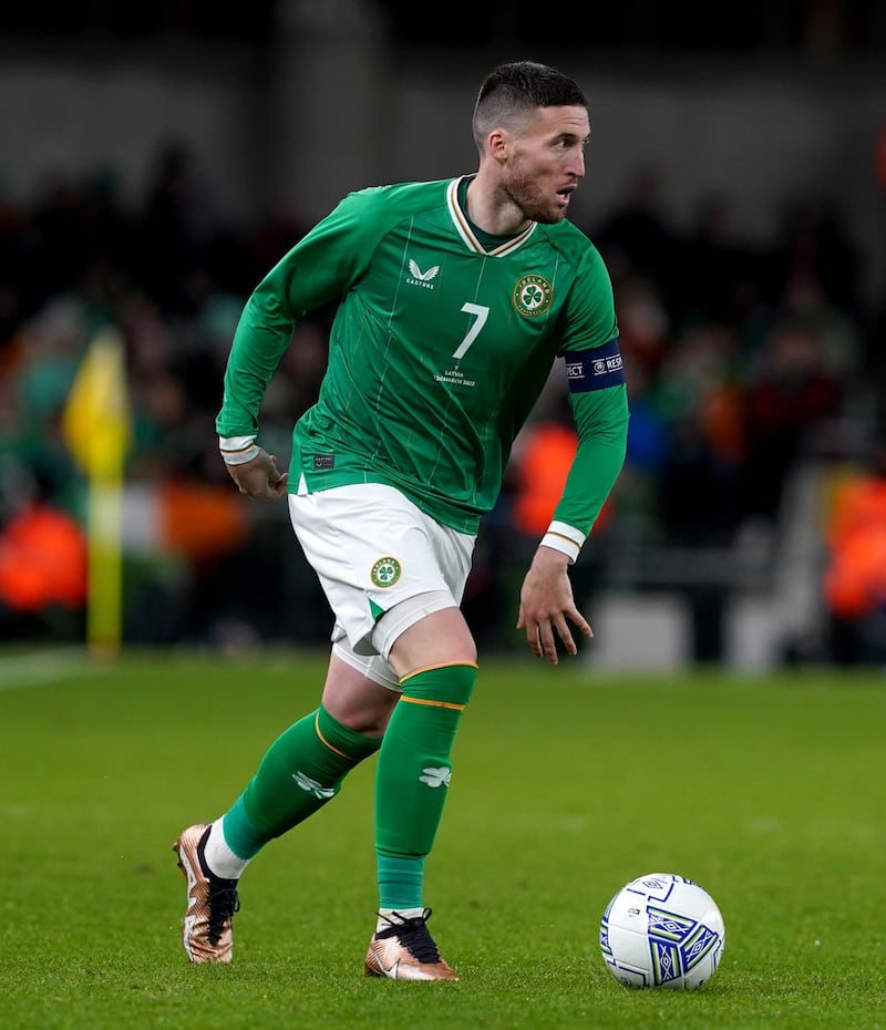 Republic of Ireland defender Matt Doherty is suspended for Monday's clash with Gibraltar after being sent off in Athens
