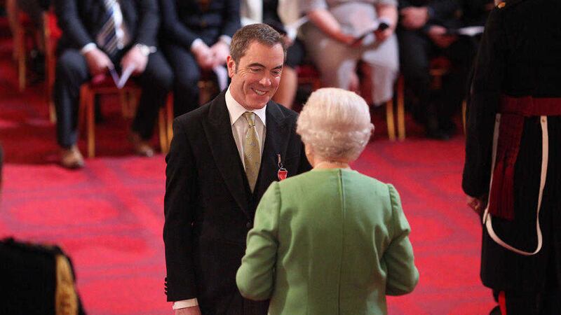 Actor James Nesbitt is made an OBE by Queen Elizabeth. Picture by Jonathan Brady, Press Association              