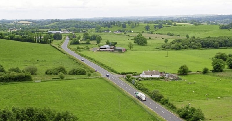 A picture taken with a drone of a border crossing between Co Fermanagh and Co Monaghan. Picture by Niall Carson, Press Association 