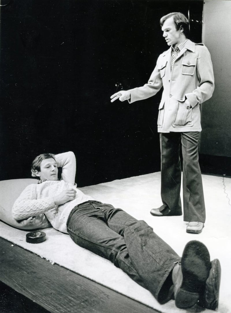 Liam Neeson (lying down) in The Rise and Fall of Barney Kerrigan, circa 1977 