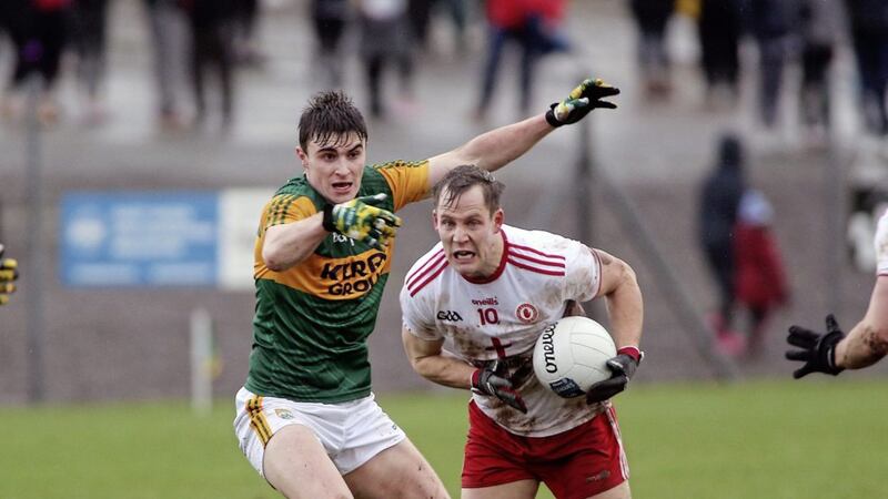 Kieran McGeary in action for Tyrone against Kerry earlier in the year. Picture by Seamus Loughran 