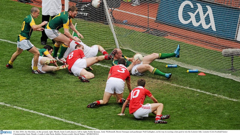 Joe Sheridan's lunge across the line for Meath in the 2010 Leinster final cost Louth a first provincial title in 53 years &nbsp;