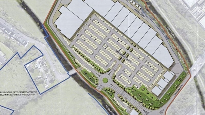 A plan for the proposed retail park at Carnbane, outside Newry 