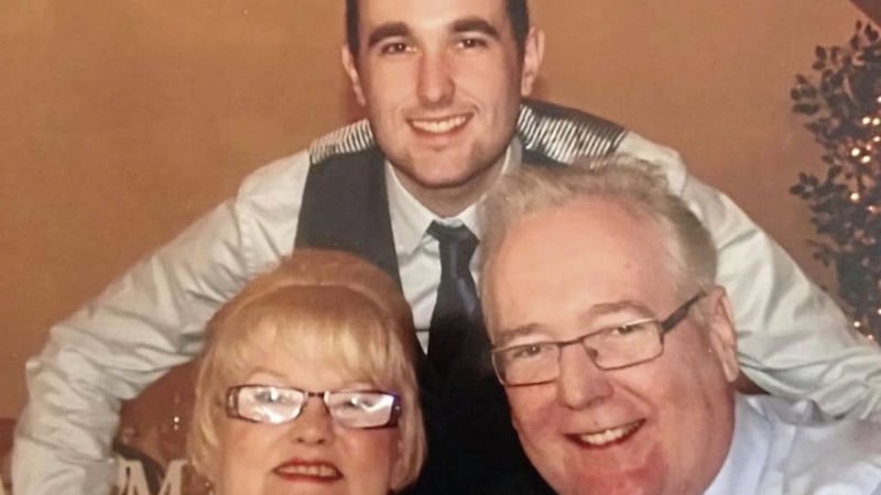 Richard Morgan with his father David and mum Tina 