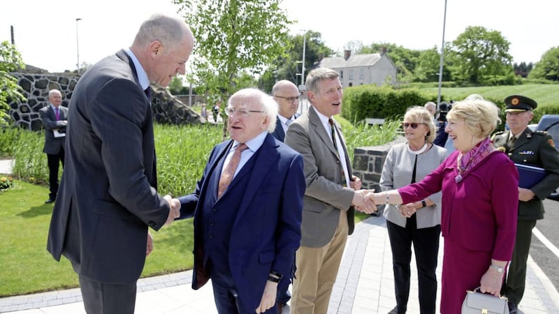 Anthony Tohill with president Michael D Higgins 