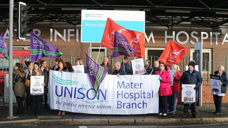 Unions have been angered by the &quot;temporary measures&quot; brought in to emergency care at the Mater Hospital in Belfast. Picture by Hugh Russell 