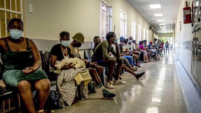 People queue to be vaccinated against Covid-19 at the Lenasia South Hospital, near Johannesburg. Picture by AP Photo/ Shiraaz Mohamed 