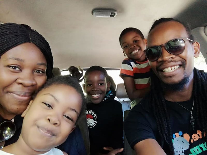 Grace Tombozi Banda with her husband John Chanda and their children&nbsp;Alexander (10), Aiden (6) and Amy (4)<br />&nbsp;