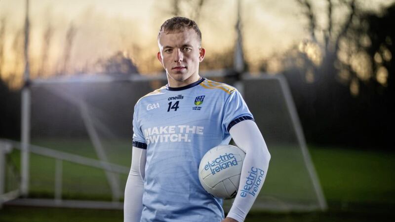 UCD &amp; Kildare footballer Brian McLoughlin, promoting Sigerson Cup sponsors Electric Ireland. UCD v UCC will be live streamed on Electric Ireland's You Tube channel this evening (6pm).