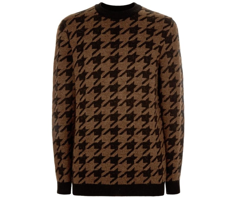 New Look Rust Houndstooth Check Crew Neck Jumper, &pound;24.99 