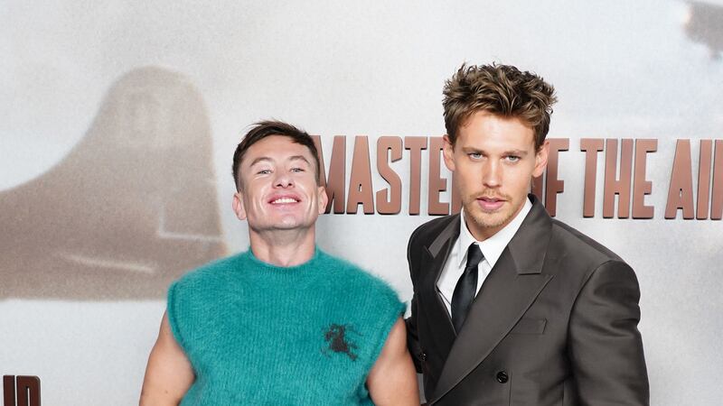 Barry Keoghan and Austin Butler attend the UK premiere of Masters of the Air