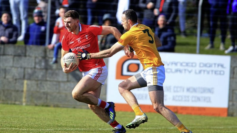 Louth captain Sam Mulroy has been in fine form for the Wee county this season, playing a major role in their promotion&nbsp; <br />Picture: Seamus Loughran