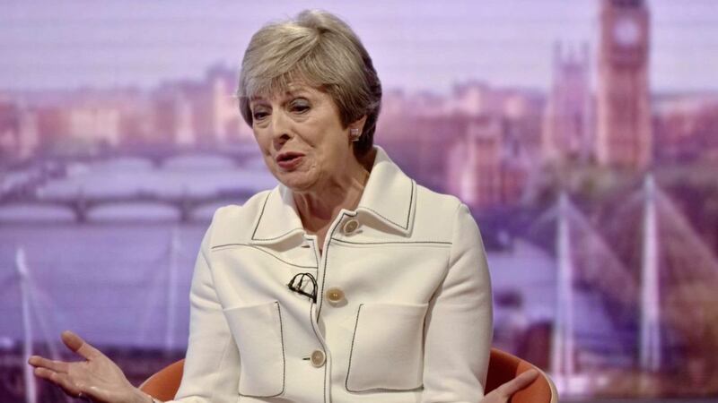 British Prime Minister Theresa May appearing on the Andrew Marr show. Picture by Jeff Overs/BBC/PA Wire 