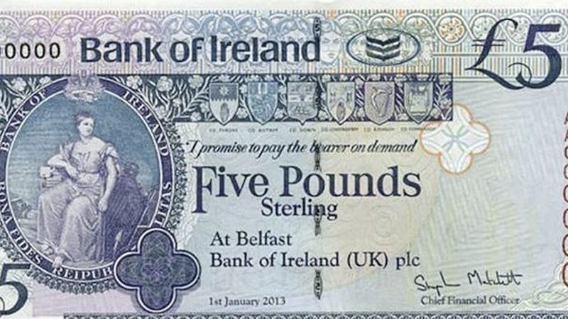 One of the &pound;5 paper banknotes which will go out of circulation today. (ACBI/PA) 