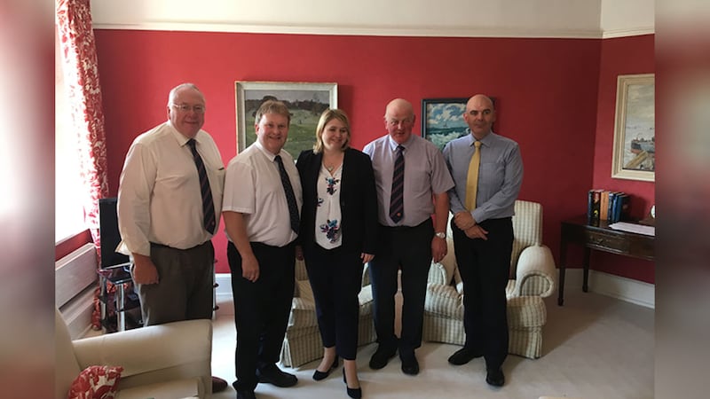 Secretary of State Karen Bradley meeting a delegation of senior Orangemen at Stormont House