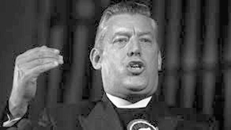 Ian Paisley, pictured in the 1970s, would have praised his Ballymena constituents&rsquo; work ethic as due to their settler origins 