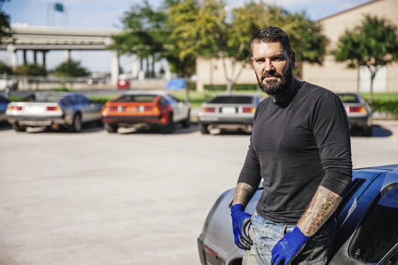 Shane Lynch during filming in Texas for his TV series, Supercar Megabuild. Picture: National Geographic/Hassan Ghazi 