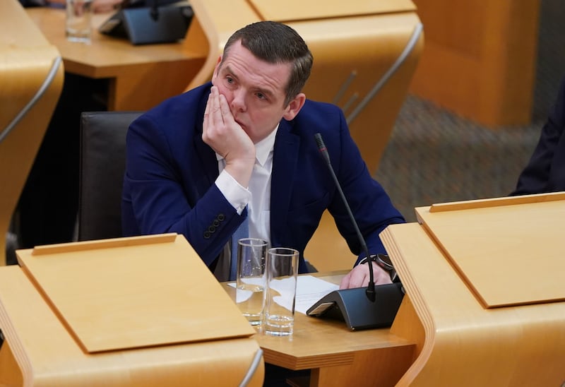 Scottish Conservative leader Douglas Ross’s net approval rating dropped 10 points to -38%