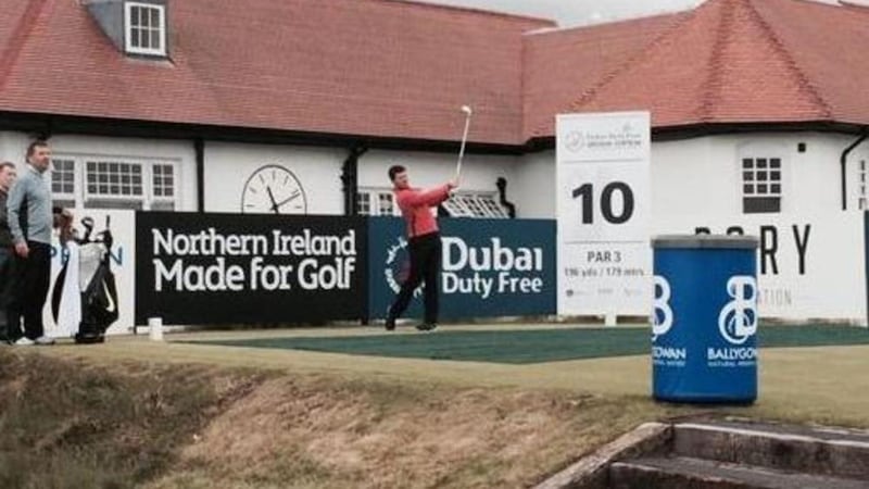 World number one Rory McIlroy pictured on the course at Royal County Down 