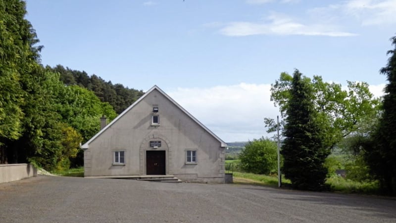 A device was thrown at the front door of Glenagreeagh Orange Hall near the village of Augher on Saturday 