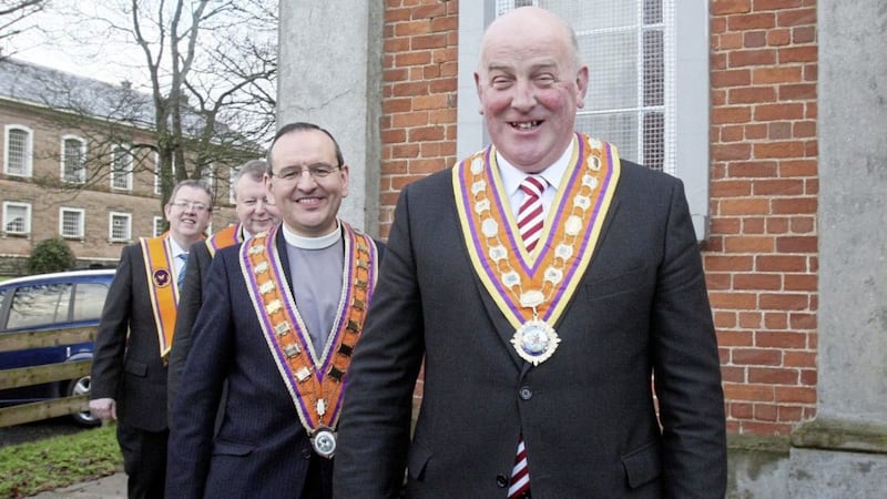 Orange Grand Master Edward Stevenson after his election at Ballykelly Orange Hall in January 2011 