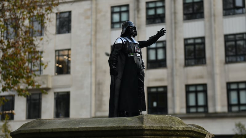 A figurine of the Star Wars character, who was played by late actor Dave Prowse, has been put on the plinth where an Edward Colston statue once stood.