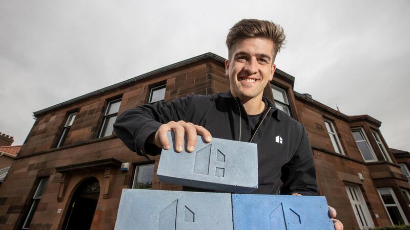 Only 20 of the branded blue bricks have been produced as part of a crowdfunding campaign.