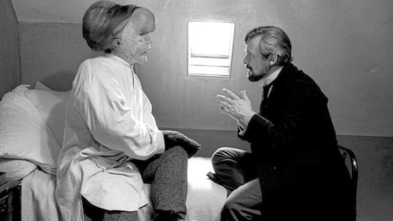 John Hurt and Anthony Hopkins in The Elephant Man 