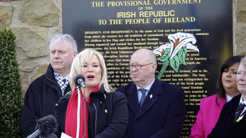 Sinn F&eacute;in vice-president and northern leader Michelle O&#39;Neill addressed the crowds at the National Graves Association commemoration at Milltown Cemetery in Belfast. Picture by Cliff Donaldson 