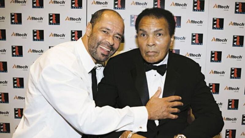 Paul McGrath meets the late Muhammad Ali at an Alltech fundraising dinner in 2009&nbsp;