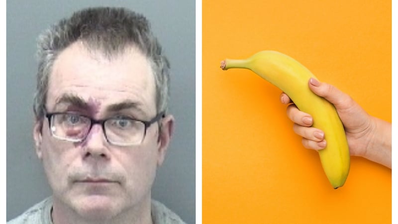 He concealed the fruit in a plastic bag while shouting: ‘This is a stick-up, give me the cash.’